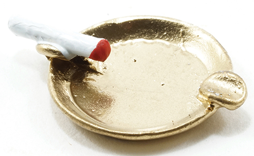 Dollhouse Miniature Ash Tray with Cigarette